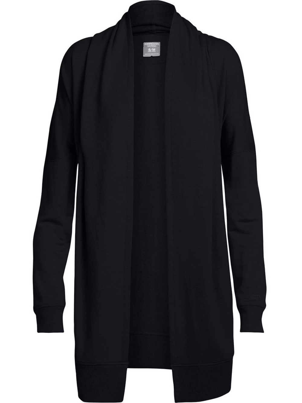 Icebreaker Women's Black Open-Front Cardigan